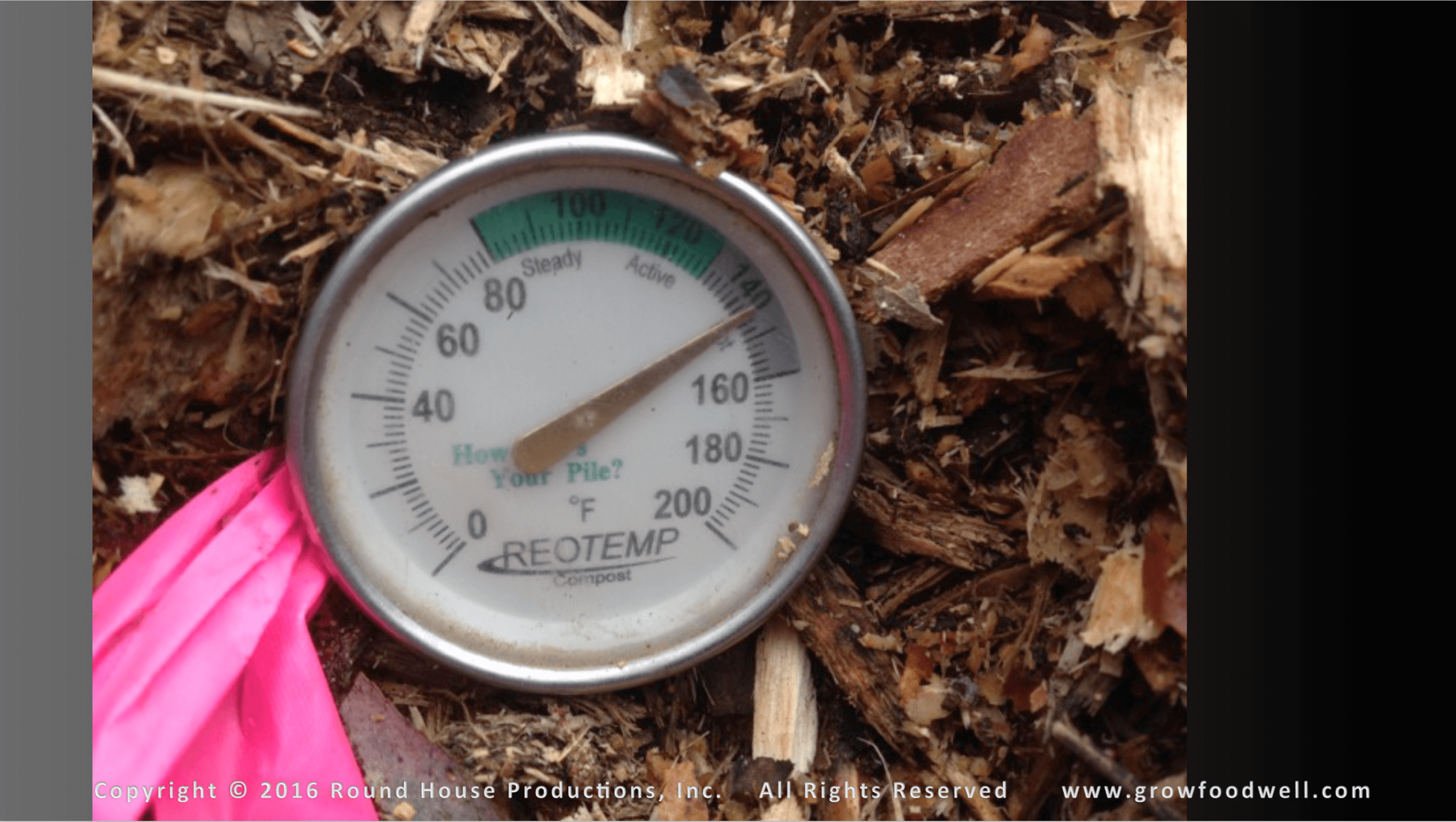 Temperature dial in compost