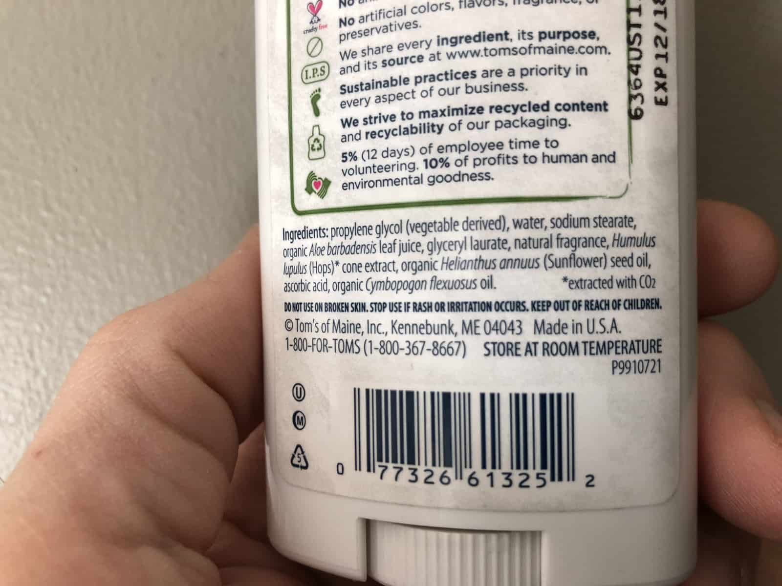 natural deodorant ingredients